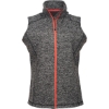Custom Women’s Cosmic Fleece Vest Charcoal Fleck/ Fire Coral