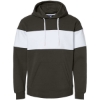Custom Mens Varsity Fleece Colorblocked Hooded Sweatshirt Black