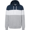 Custom Mens Varsity Fleece Colorblocked Hooded Sweatshirt Navy/ Oxford