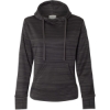 Custom Womens Odyssey Striped Performance Fleece Lapover Hooded Sweatshirt Granite