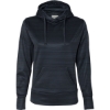 Custom Womens Odyssey Striped Performance Fleece Lapover Hooded Sweatshirt Navy