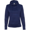 Custom Womens Odyssey Striped Performance Fleece Lapover Hooded Sweatshirt Sapphire