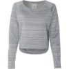 Custom Womens Odyssey Striped Performance Fleece Hi-Low Crewneck Sweatshirt Quarry