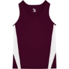 Custom Mens Stride Singlet Maroon/ White