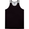 Custom Mens Ventback Singlet Tank Top Black/ White