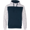 Custom Mens Mélange Fleece Colorblocked Hooded Sweatshirt Navy/ White