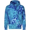Custom Unisex Tie-Dyed Hooded Sweatshirt Multi Blue