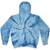 Custom Unisex Tie-Dyed Hooded Sweatshirt Spider Baby Blue