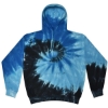 Custom Youth Tie-Dyed Hooded Sweatshirt Blue Ocean