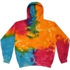 Custom Youth Tie-Dyed Hooded Sweatshirt Multi Rainbow