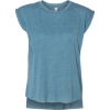 Custom Women’s Flowy Rolled Cuffs Muscle Tee Heather Deep Teal