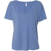 Custom Women’s Slouchy V-Neck Tee Blue Triblend