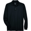 Custom Mens Pinnacle Performance Long Sleeve Piqué Polo Black