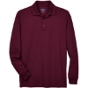 Custom Mens Pinnacle Performance Long Sleeve Piqué Polo Burgundy