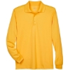 Custom Mens Pinnacle Performance Long Sleeve Piqué Polo Campus Gold