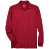 Custom Mens Pinnacle Performance Long Sleeve Piqué Polo Classic Red