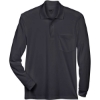 Custom Mens Pinnacle Performance Long Sleeve Piqué Polo with Pocket Black