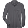 Custom Mens Pinnacle Performance Long Sleeve Piqué Polo with Pocket Carbon
