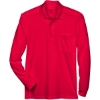 Custom Mens Pinnacle Performance Long Sleeve Piqué Polo with Pocket Classic Red