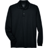 Custom Mens Tall Pinnacle Performance Long Sleeve Piqué Polo Black