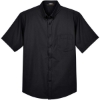 Custom Mens Optimum Short Sleeve Twill Dress Shirt Black