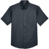 Custom Mens Optimum Short Sleeve Twill Dress Shirt Carbon