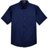 Custom Mens Tall Optimum Short Sleeve Twill Dress Shirt Classic Navy