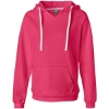 Custom Womens Sueded V-Neck Hooded Sweatshirt Wildberry