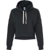 Custom Womens Crop Hooded Sweatshirt Black Solid