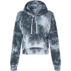 Custom Womens Crop Hooded Sweatshirt Black Tie Dye