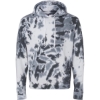 Custom Mens Tie-Dyed Fleece Hooded Sweatshirt Black Tie Dye
