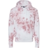 Custom Mens Tie-Dyed Fleece Hooded Sweatshirt Dusty Rose Tie Dye