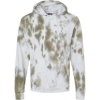 Custom Mens Tie-Dyed Fleece Hooded Sweatshirt Olive Tie Dye