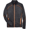 Custom Mens Flux Mélange Bonded Fleece Jacket Carbon/ Orange Soda