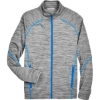 Custom Mens Flux Mélange Bonded Fleece Jacket Platinum/ Olympic Blue