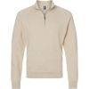 Custom Mens Triblend Quarter-Zip Sweatshirt Oatmeal Triblend