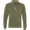 Custom Mens Triblend Quarter-Zip Sweatshirt Olive Triblend