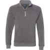 Custom Mens Triblend Quarter-Zip Sweatshirt Smoke Triblend