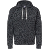 Custom Mens Triblend Fleece Hooded Sweatshirt Black Leopard Triblend
