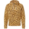 Custom Mens Triblend Fleece Hooded Sweatshirt Leopard Triblend
