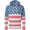Custom Mens Triblend Fleece Hooded Sweatshirt Stars & Stripes Triblend
