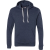 Custom Mens Triblend Fleece Hooded Sweatshirt True Navy Triblend