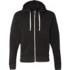Custom Mens Triblend Full-Zip Hooded Sweatshirt Black Solid