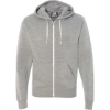 Custom Mens Triblend Full-Zip Hooded Sweatshirt Grey Triblend