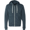 Custom Mens Triblend Full-Zip Hooded Sweatshirt Navy Triblend