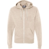 Custom Mens Triblend Full-Zip Hooded Sweatshirt Oatmeal Triblend