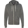 Custom Mens Triblend Full-Zip Hooded Sweatshirt Smoke Triblend