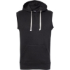 Custom Mens Triblend Sleeveless Hooded Sweatshirt Solid Black