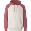 Custom Mens Vintage Heather Hooded Sweatshirt Oatmeal Heather/ Simply Red Heather