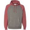 Custom Mens Vintage Heather Hooded Sweatshirt Smoke Heather/ Simply Red Heather